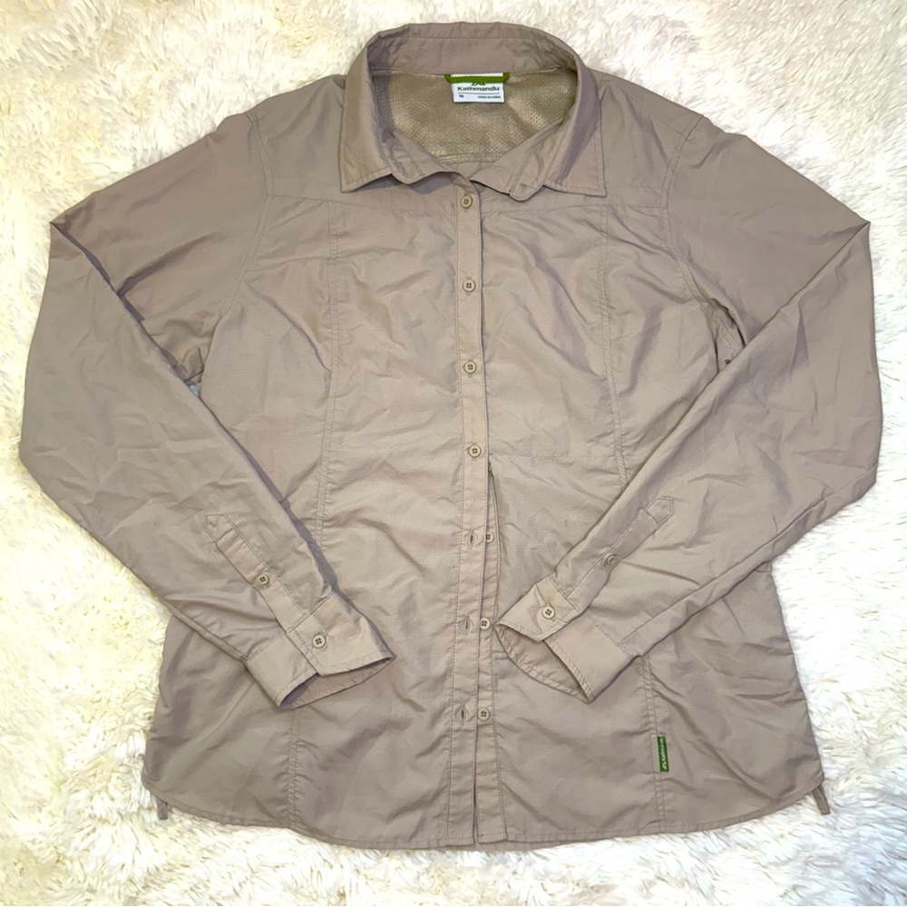 Kathmandu Insect Repellent Long Sleeve Button Front Collared Top